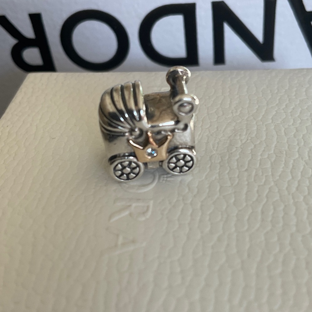 Pandora Silver and Gold Carriage Charm